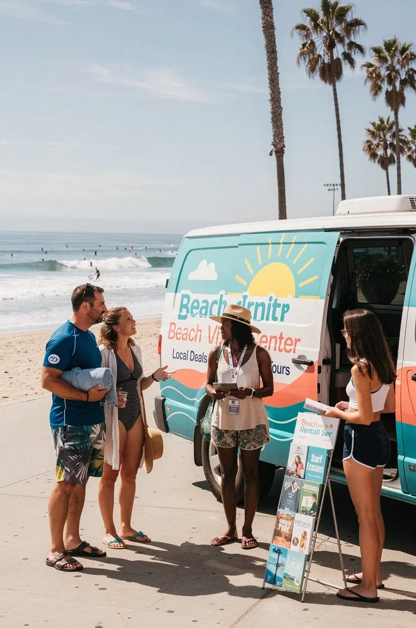 Мобильный информационный центр на колесах с экскурсионными предложениями и скидками для путешественников в США.